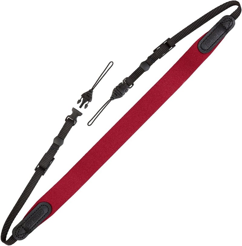 OP/TECH USA Bin/Op Neoprene Quick Release Camera Strap â€“ Adjustable Neck or Shoulder Strap for Small Cameras, Binoculars, and Vintage Film Cameras - QD (Wine) - Made in USA - Image 1